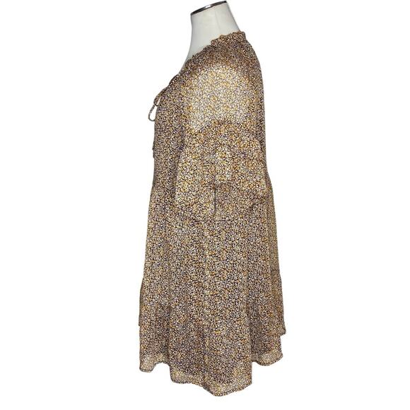 Lulus Babe Date Black Floral Print Tiered Short Sleeve Babydoll Dress - Picture 5 of 11